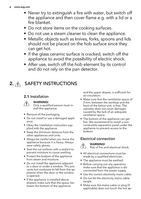 aeg induction hob problems pdf manual